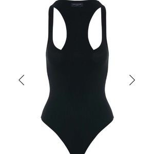 Naked Wardrobe Racerback Ribbed Bodysuit